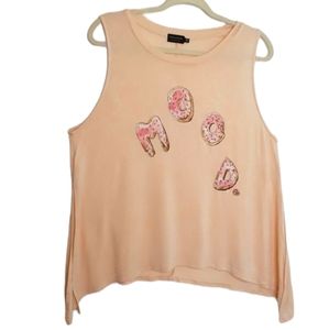 POOLHOUSE Donut MOOD Handkerchief Hem Tank EUC sz XL